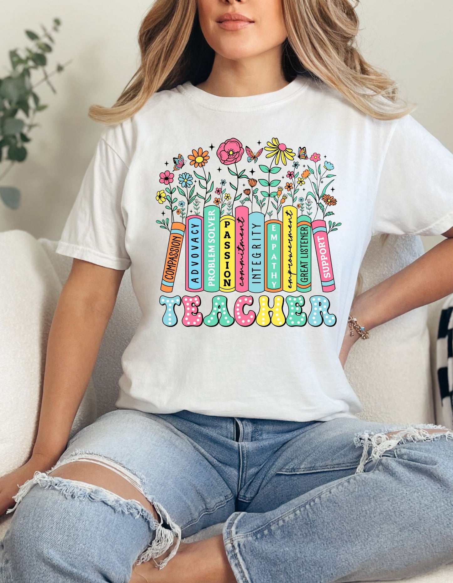 Teacher Book Tee (multiple color options)